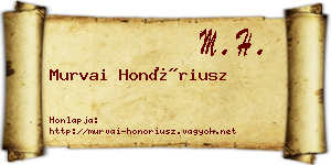 Murvai Honóriusz névjegykártya
